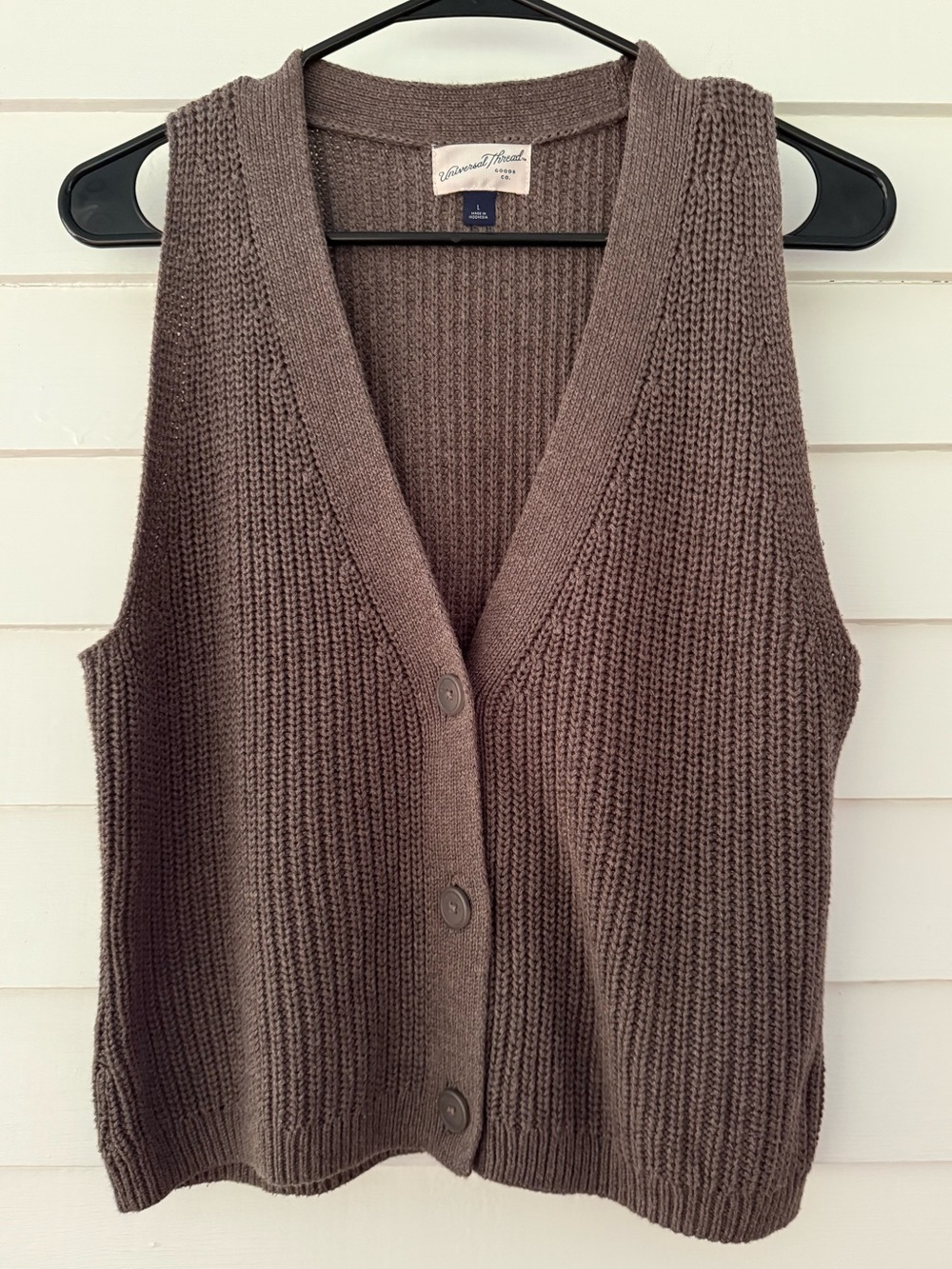 Universal Thread | Brown 100% Cotton Knit Sweater Vest Size Large